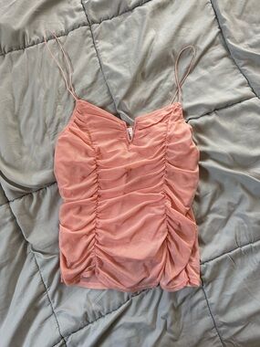 No Boundaries Pink Ruched Spaghetti Strap Cami